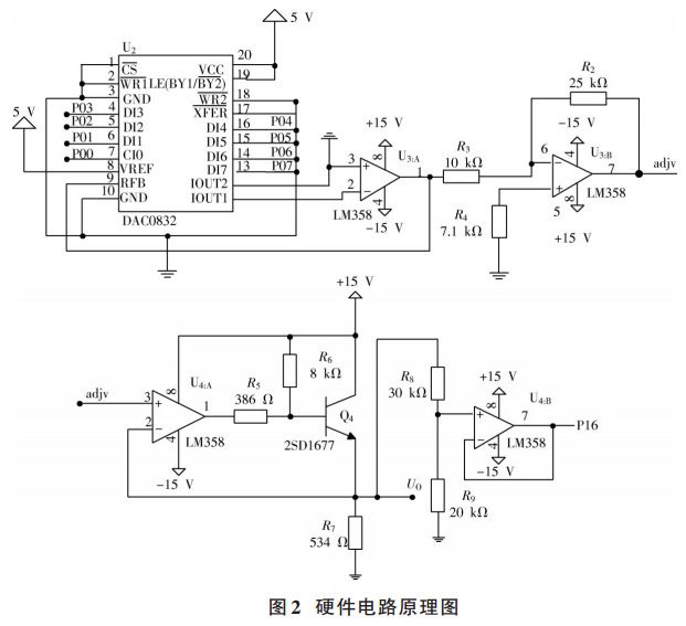 圖 2 藍牙數(shù)控直流電壓源硬件電路原理圖 圖 2 藍牙數(shù)控直流電壓源硬件電路原理圖